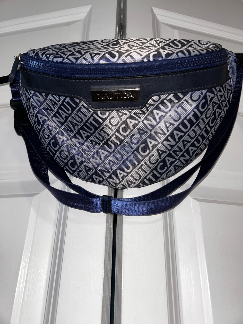Nautica Navy and White Logo Waist Bag